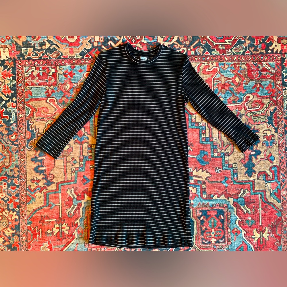 Reformation Black And White Striped Mini Dress Sz S